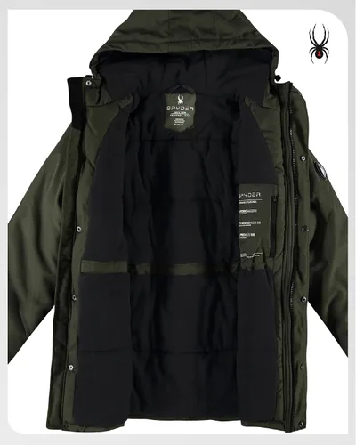 Miniatura 3 de Spyder Abrigos de Invierno para Hombres - Chaqueta de Forro Polar Parka Abrigo de Plumón de Invierno Resistente al Viento Impermeable Chaquetas