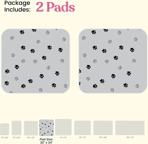 Miniatura 7 de Almohadillas Lavables Súper Absorbentes para Orina de Perros - Paquete de 2 Almohadillas Reutilizables Superiores para Cachorros Almohadillas