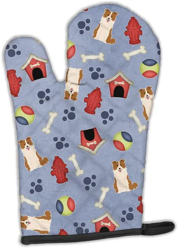 Caroline's Treasures BB2732OVMT Dog House Collection Border Collie - Guante de horno grueso resistente al calor para sartenes calientes y horno,