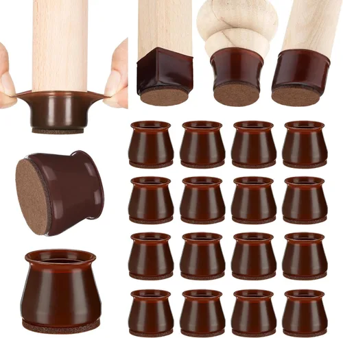 Miniatura 20 de Aneaseit Protectores de suelo para patas de silla, almohadillas de silicona con parte inferior de fieltro para suelos de madera dura y pies