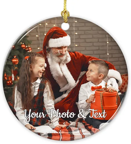 Adornos de Navidad personalizados con foto, adorno de Navidad personalizado, decoración única para colgar del árbol de Navidad para baby shower, A1