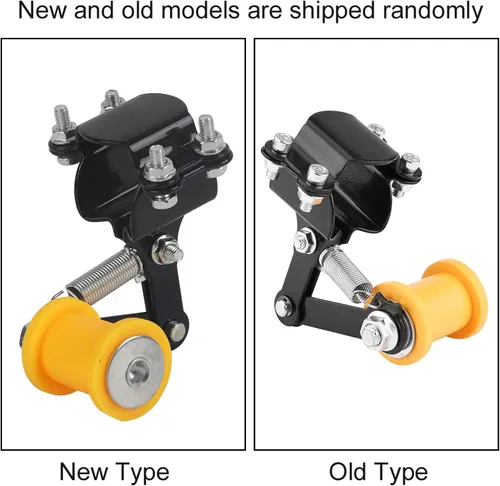 Miniatura 5 de Rodillo tensor de cadena ajustador de motocicleta, longitud de enlace universal modificada con pernos largos de respaldo (negro)