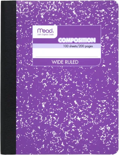 Miniatura 12 de Mead Cuaderno de Composición, Paquete de 12, Papel de Rayas Anchas, 7-1/2" x 9-3/4", 100 Hojas por Cuaderno de Composición, Los Colores Pueden