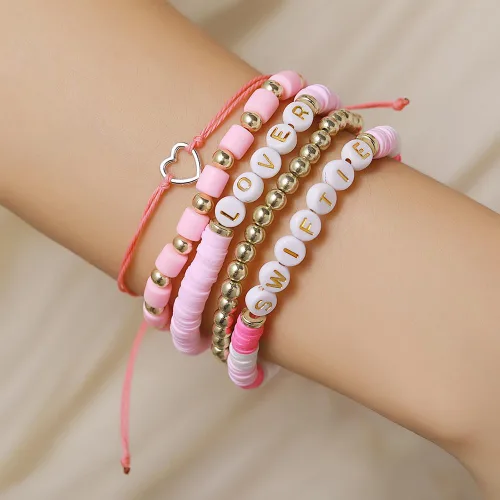 Miniatura 2 de Taylor Friendship Bracelets, Inspiring Bracelets for Women Girls,1989 Lover Speaknow Midnight Tour Reputation Fearless Anti-Hero Bracelets, Hershi