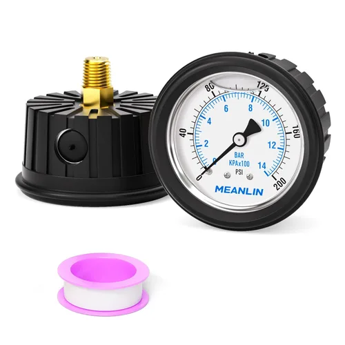 Miniatura 10 de MEANLIN MEASURE - Manómetro de vacío de presión -30inHG~0Psi, esfera con cara de 2.5 pulgadas, NPT de 1/4 de pulgada, manómetro de acero inoxidable