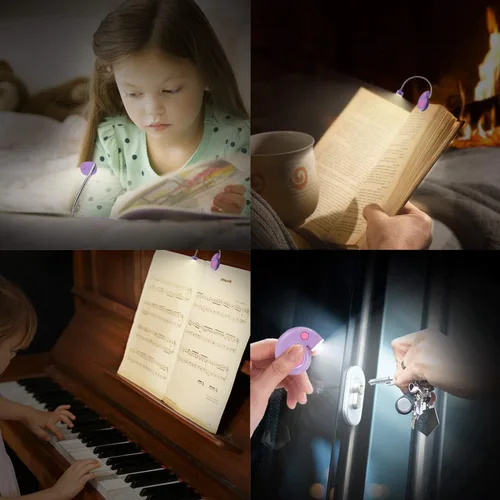 Miniatura 4 de Luz de libro, luz de lectura LED, luces de lectura para libros en la cama, luz de lectura de libros recargable por USB, luz de libro regulable de 3