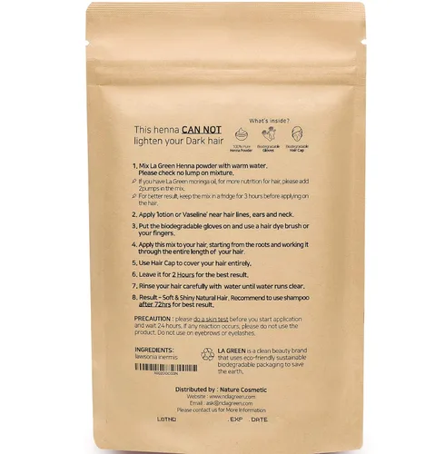 Miniatura 2 de Polvo de henna 100% orgánico USDA para tinte para el cabello, color natural del cabello, mejor para cabello, cabello suave, brillante y saludable