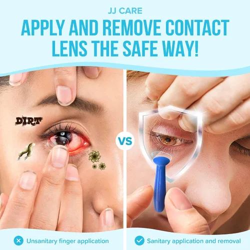 Miniatura 2 de JJ CARE Aplicador de lentes de contacto – Paquete de 4 herramientas de succión para lentes de contacto duras, émbolo de contacto ocular de goma