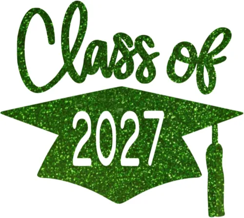 Miniatura 25 de Class Of 2027 - Calcomanía de vinilo para gorra de graduación, transferencia de camisetas de graduación, parche de camisa de graduado de bricolaje