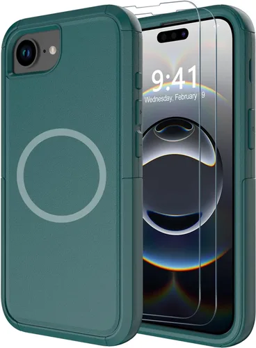 Miniatura 41 de Diverbox Funda para iPhone 13 [compatible con MagSafe] [con protector de pantalla] [a prueba de golpes] [a prueba de caídas] Funda de protección