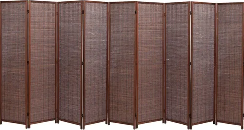 Legacy Decor Madera del color marrón del divisor de la habitación de 8 paneles y armadura de bambú