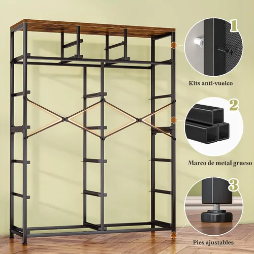 Miniatura 8 de Cómodas para dormitorio con 14 cajones de almacenamiento, cómodas y cajones de almacenamiento, marco de metal resistente y parte superior de madera