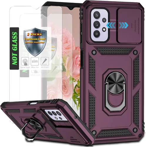 Miniatura 26 de Funda para Galaxy A26 con cubierta para lente de cámara, protector de pantalla HD, protección contra caídas de grado militar, soporte de anillo