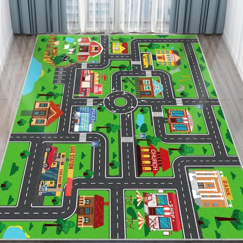 Miniatura 13 de Alfombra de juegos para niños, alfombra de juegos con tráfico de vida urbana, alfombra de juegos para niños, alfombra de juego educativo para niños
