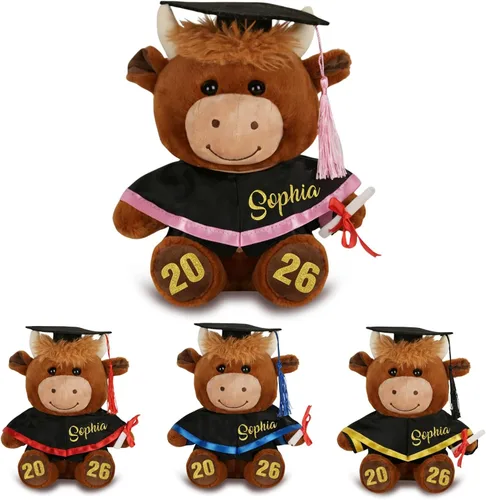 Miniatura 10 de Oso de graduación personalizado 2026-9.5 pulgadas 7 colores personalizados de peluche de graduación con fecha de nombre, regalo de graduación