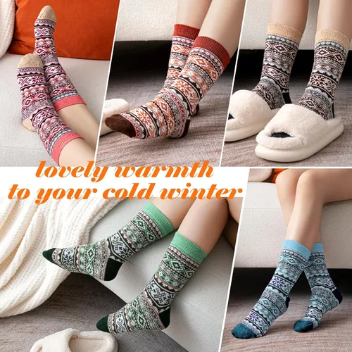 Miniatura 7 de Nimalpal Wool Socks 5 Pairs - Wool Socks for Women Boot Socks Soft Crew Socks