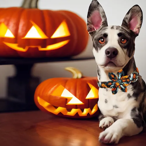 Miniatura 5 de Perros de Halloween de girasol: collar de perro espeluznante, diversión floreciente para las aventuras de truco o trato de tu cachorro