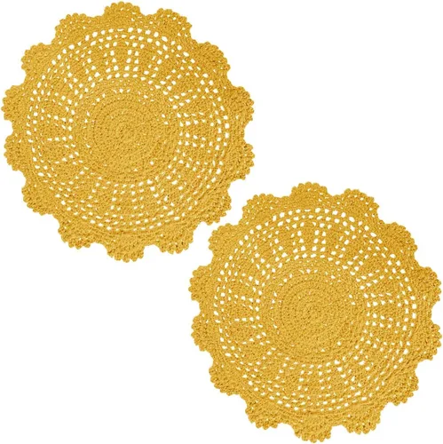 Miniatura 2 de Manteles individuales de encaje hechos a mano con flores de ganchillo, manteles individuales de cocina para platos de cocina