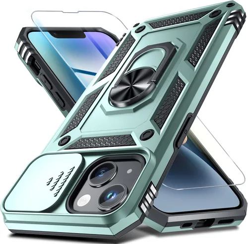 Miniatura 96 de Janmitta - Funda para iPhone 14 Pro con cubierta deslizante para lente de cámara incorporada + protector de pantalla, funda de cuerpo completo