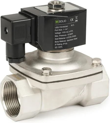 Miniatura 15 de U.S. Solid Válvula solenoide de latón de 1/2" -110V 120V AC, normalmente cerrada, válvula eléctrica de 10 bar para agua, aire, diesel