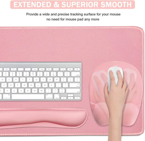 Miniatura 3 de WB WEIRDBEAST Reposamuñecas para Teclado Alfombrilla Grande para Mouse Soporte de Muñeca para Computadora, 4 en 1 Almohadilla de Teclado de Espuma 4