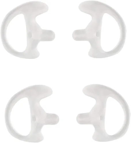 Miniatura 7 de Molde de oreja de radio de dos vías de repuesto de silicona suave para audífonos de tubo de bobina acústica (color negro, 5 pares pequeños)