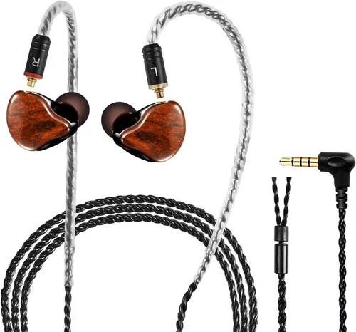 Miniatura 16 de Auriculares de Monitor In-Ear, Auriculares Estéreo HiFi IEM, Auriculares Dinámicos de Doble Driver Cableados con Cable Desmontable, Auriculares