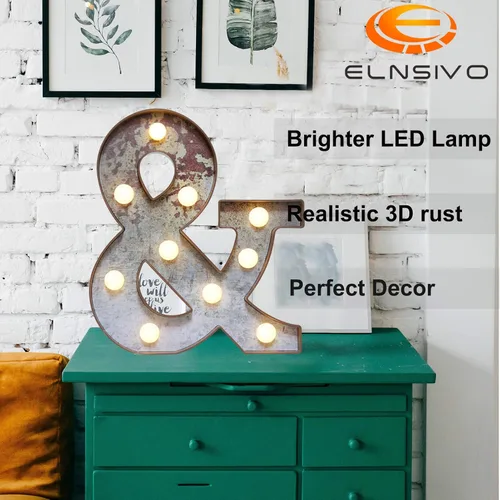Miniatura 2 de Elnsivo - Letras con luces LED, efecto a hierro