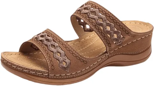 Miniatura 15 de Ladmiple - Sandalias ortopédicas de cuña para mujer, cómodas sandalias ortopédicas para caminar con soporte de arco 2024 Y-Verde