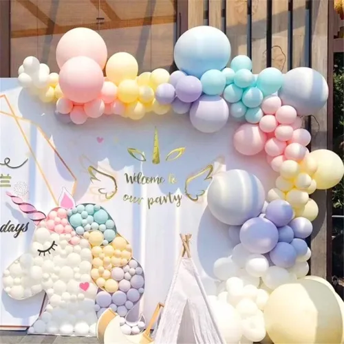 Miniatura 2 de Kit de arco de guirnalda de globos de arco iris, 171 piezas de globos de látex pastel, colores macarrón, 5, 10, 12, 18 pulgadas, cumpleaños, baby