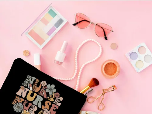 Miniatura 3 de Bolsas de enfermera para mujeres y estudiantes - Bolsas de cosméticos con cremallera B Style-enfermera-negro