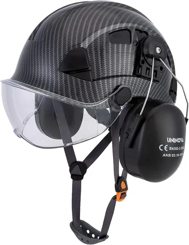 Miniatura 11 de Casco de protección para los oídos y visera ANSI Z89.1 con ventilación ABS forestal, arborista, árbol, construcción, construcción, protección