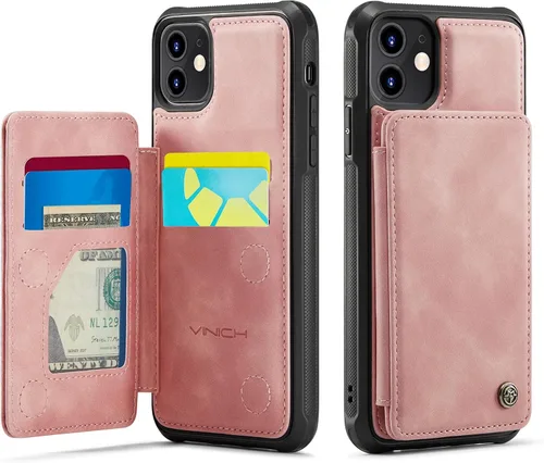 Miniatura 107 de Vinich Funda tipo cartera para iPhone 11 con tarjetero, bloqueo RFID, ranuras de crédito, función atril, a prueba de golpes, para iPhone 11 de 6.1