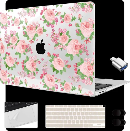 Miniatura 29 de MEEgoodo para MacBook Air de 13.3 pulgadas, funda 2021 2020 2019 2018 A2337 M1 A2179 A1932, carcasa transparente para MacBook Air M1, carcasa dura