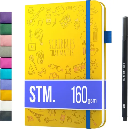 Miniatura 48 de Cuaderno de diario con puntos y cuadrícula A5 Cuadernos diarios en blanco para escritura personal, trabajo, mujeres Papel grueso de 120gsm, tapa