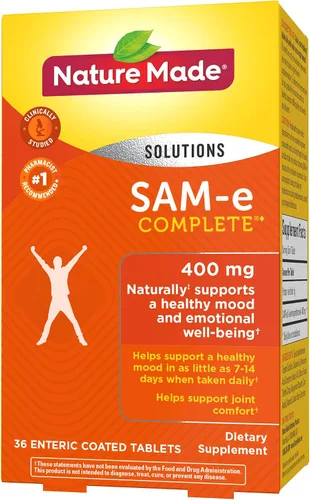 Miniatura 11 de SAM-e - Tabletas completas de 400 mg, tamaño de valor de 36 unidades, apoya un estado de ánimo saludable y comodidad articular