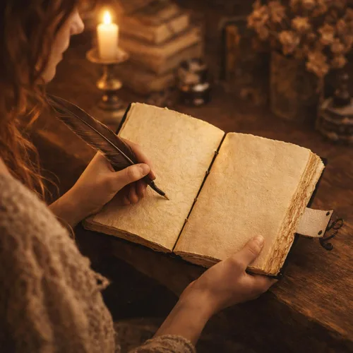 Miniatura 8 de C CUERO Libro de hechizos Diario de cuero con borde deckle de papel Grimorio impreso diario de los amantes del tarot, cuaderno de tarot en espiral