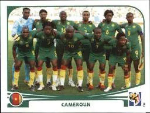 Pegatinas de la Copa Mundial de la FIFA de Panini 2010 #391 Camerún – Adhesivo oficial de álbum de fútbol del equipo de Camerún (2 pulgadas x 1.5
