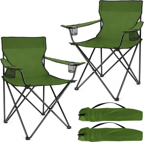Miniatura 13 de Joyfair Silla de camping portátil, sillas plegables para césped al aire libre para adultos, sillas plegables grandes resistentes para playa, pesca