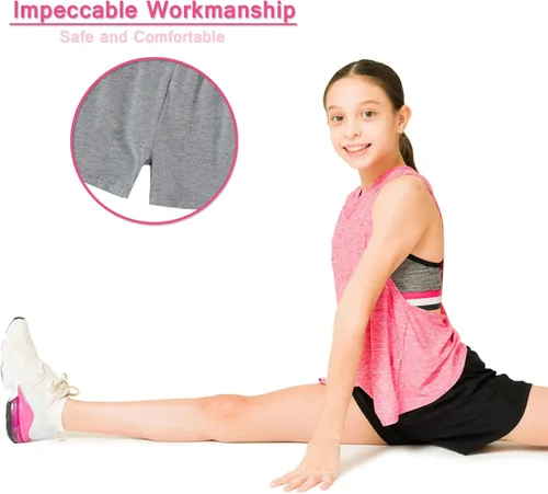 Miniatura 7 de Chloe B Pantalones cortos populares para niñas de algodón elástico paquete de 4 6-14