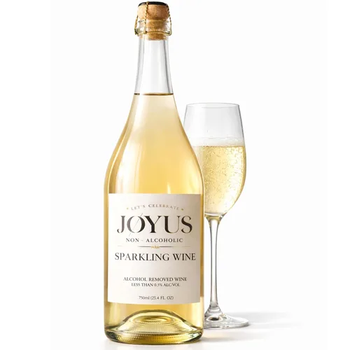 Miniatura 9 de Joyus - Vino espumoso sin alcohol, galardonado y mejor vino desalcoholizado de su clase, complejo y seco, bajo en azúcar y bajo en calorías, 25.4 fl