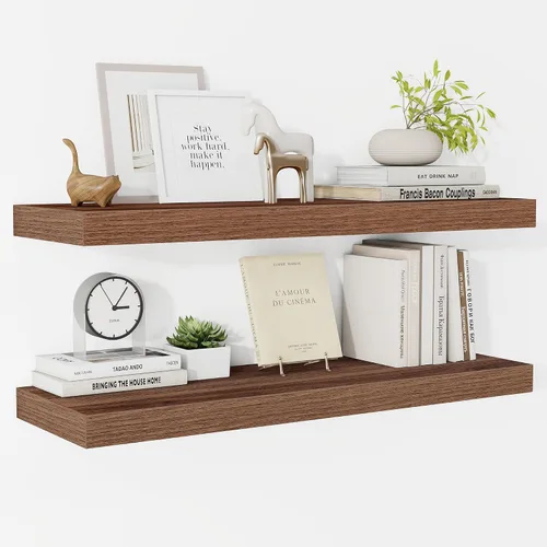Miniatura 68 de Fun Memories Estantes flotantes – Estante de pared de 9.3 pulgadas de profundidad para decoración y almacenamiento – Estantería de exhibición