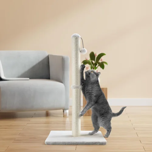 Miniatura 6 de Dimaka - Rascador de gato de 29 pulgadas de alto, con cuerda de sisal y cubierto con suave felpa suave, rascador vertical [estiramiento completo]