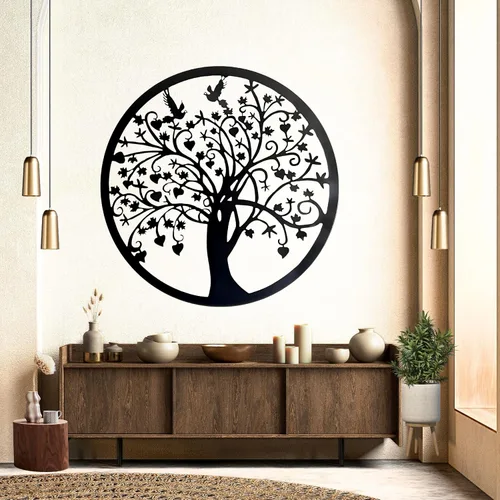Miniatura 7 de Bellaa 20209 - Árbol de la vida de metal para colgar en interiores o exteriores, jardín de aves de 24 pulgadas