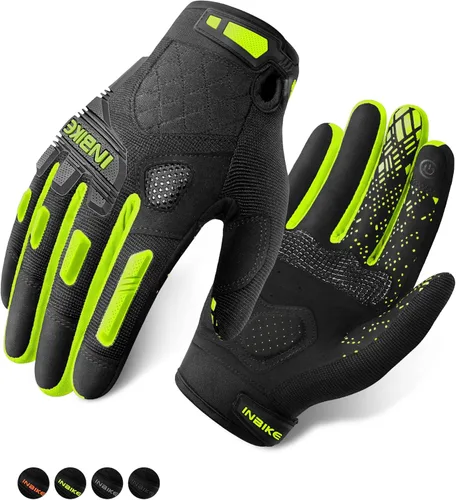 Miniatura 12 de INBIKE Guantes MTB para ciclismo de montaña Sirven para pantalla táctil con acolchado de etilvinilacetato grueso y protección de nudillos de caucho