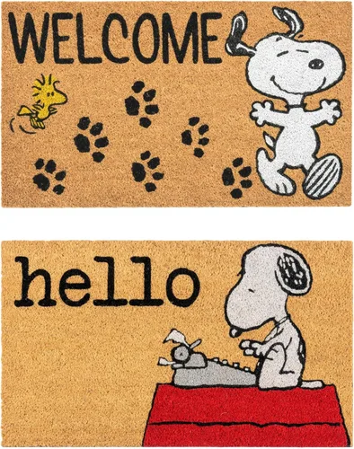 Miniatura 29 de Gertmenian 47534 Disney Mickey Mouse - Alfombra retro clásica de fibra de coco para entrada, paquete de 2 unidades, 20 x 34 pulgadas, color marrón