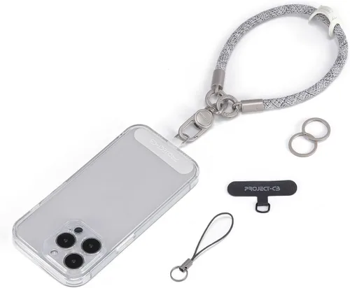 Miniatura 17 de 1 correa de muñeca para teléfono, 2 correas para teléfono, correa de muñeca para teléfono, llavero, llavero (negro)