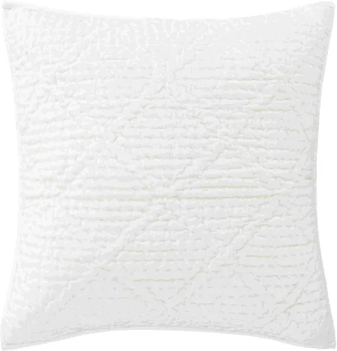 Miniatura 5 de Pine Cone Hill Parisienne Velvet Dove White - Funda acolchada blanca, tamaño estándar, patrón sólido blanco