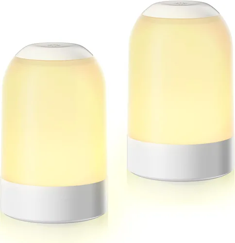 Miniatura 10 de Luz nocturna táctil de mesita de noche, luz nocturna de guardería para bebés para niños y adultos, luz de huevo con temporizador, lámpara de mesa