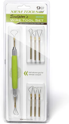 Xiem Tools Juego de herramientas de alambre para escultor para cerámica y cerámica (mediano)